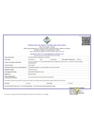FIEO Certificate